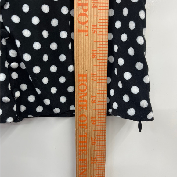 Favlux Deep V-Neck Polka Dot Faux Button Front Pullover Top Small Fitted Cropped - Picture 10 of 11